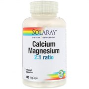 Заказать Solaray Calcium Magnesium 2:1 ratio 180 вег капс