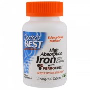 Заказать Doctor's Best High Absorption Iron W/F 27 мг 120 таб