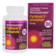 Заказать Natural Factors BioCoenzymated B6 Pyridoxal 5 - phosphate 50 мг 30 вег капс